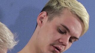 Cole receives a sweet handjob as he wears a cock ring