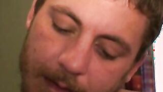 Handsome gay man stroking big cock before cumshot
