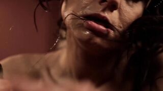 Euro MILF in red lingerie fisting her ass and toying her pussy