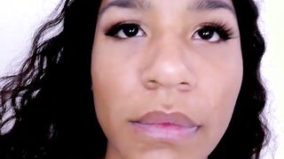 Eager brunette gets all creamy with big black cock