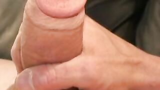 Super fit mature dude makes his pumped cock spray out a load