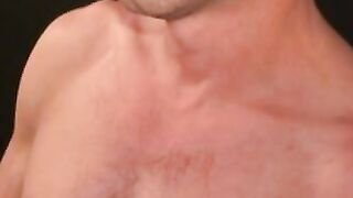 Super fit mature dude makes his pumped cock spray out a load