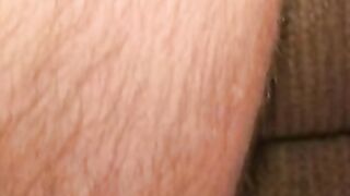 Hairy hunk teasing before jerking off his big cock