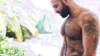 Hairy bearded bear makes his mature friend ride his big cock