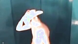Hot cowboy penetrates his doll while bouncing on trampoline