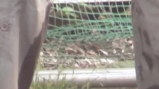 Japanese babe peeing herself up and being filmed by voyeur