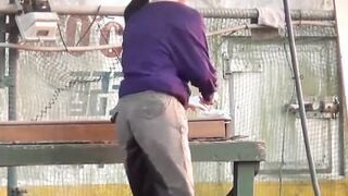 Japanese babe peeing herself up and being filmed by voyeur