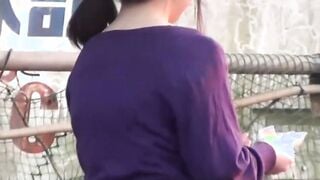 Japanese babe peeing herself up and being filmed by voyeur