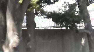 Japanese lady cant hold pee in and wets herself in public