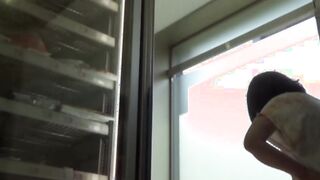 Japanese amateur peeing her panties up completely