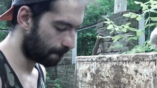 Two straight Latinos barebacked hard for money outdoors