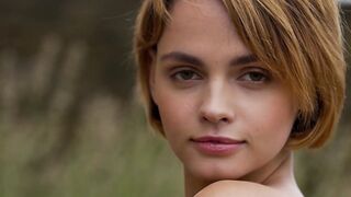 Cute sensual babe Ariel A slow motion outdoor teasing