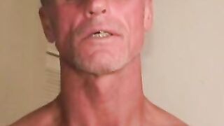 Mature amateur fingered during his jerk off session