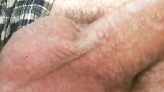 Hard working man oils up his ass and cock for play time
