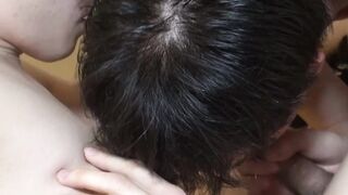 Two skinny oriental butt buddies blow each others erect cock