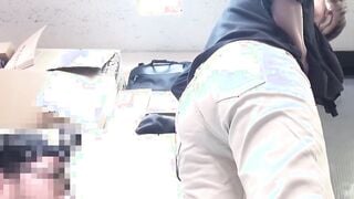 Japanese babe pisses while wearing her pants