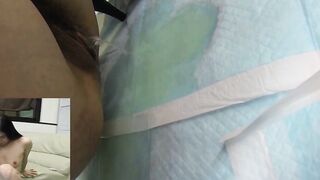 Oriental lady filmed peeing and getting her pussy cleaned