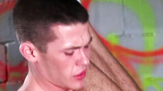 Threesome anal action with big rock hard dick hunks