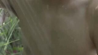 Two young gays enjoy a blowjob by twink buddy outdoors