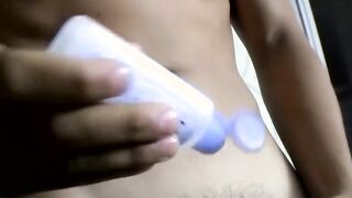 Young straight Latino Rico Stone solo masturbates and cums