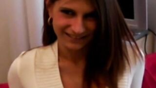 British gal talks to nerd and is tricked into sucking him