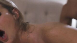Pretty Blonde transgender takes bbc in her asshole