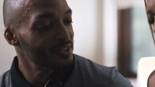 Pretty Blonde transgender takes bbc in her asshole