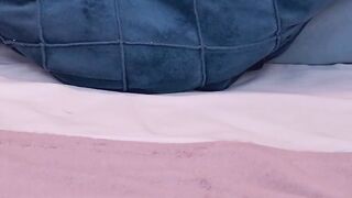 Shaved pussy blonde changing panties on webcam