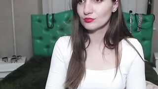 Small tits amateur babe in stockings posing on webcam