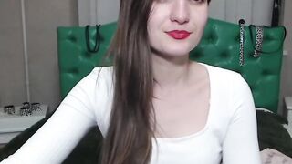 Small tits amateur babe in stockings posing on webcam