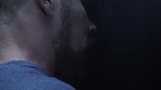 Handsome stepson dicksucking daddy at gloryhole