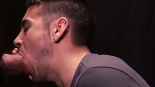 Handsome stepson dicksucking daddy at gloryhole