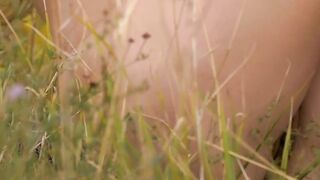 Gorgeous cutie Demi Fray stripping and teasing in nature