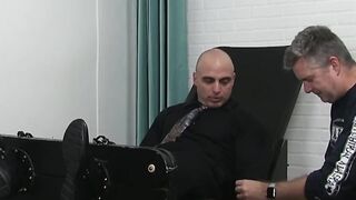 Feet fetish and tickling tormenting with older daddy and hunk
