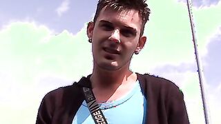 Cock craving twink rammed in moving car threesome