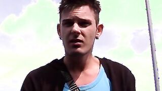 Cock craving twink rammed in moving car threesome