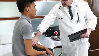 Horny doctor loves examining his cute Asian patients holes