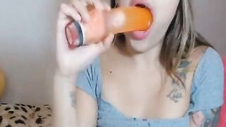 Lovely Chick enjoys a bunch of Toys inside her