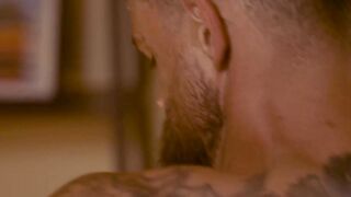 Surfer buddy Ashley begins swallowing hairy dicked Alpha