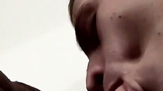 Smoke and cock sucking encounter with captivating twink