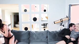 Beautiful babe Ash Hollywood fucks both of her lovers