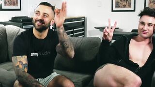 Gays anal fuck after interview on live webcam show