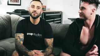 Gays anal fuck after interview on live webcam show