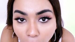 Hot Indian Model sucking big black cock in studio