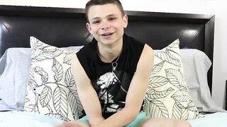 Horny brunette Austin Lock jacking off his strong long cock