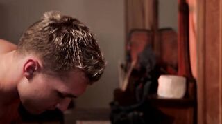 Alex gives a good bareback pounding to his good friend Elye