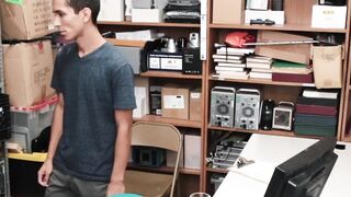 Skinny Latino thief barebacked by guard for stealing