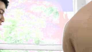 Pretty Latino teen fucked raw in amateur foursome