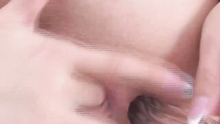 Elegant busty Euro babe uses dildo on her pussy and ass