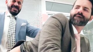 Suited hunk Dani Robles has his tight hairy ass rimmed hard Hoe 2